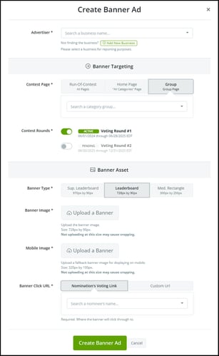 Banner Ad Creation: click to expand