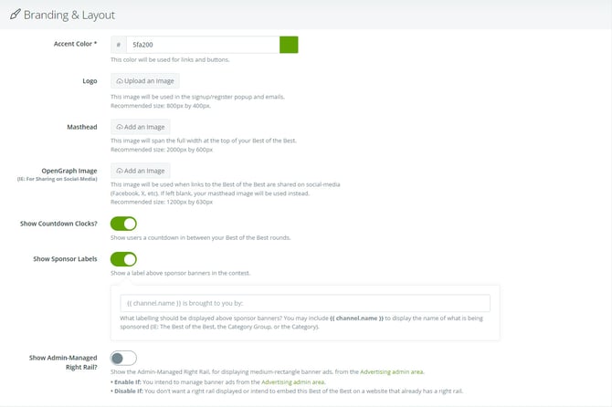 Branding and Layout: click to expand