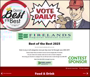 Contest Sponsor - Highlighted in Green